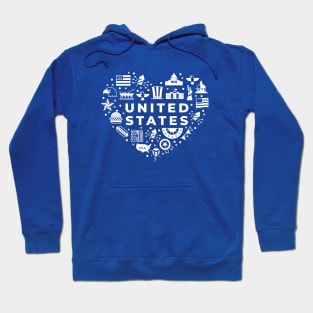 American Icons in a Heart Shape // USA Pride Hoodie